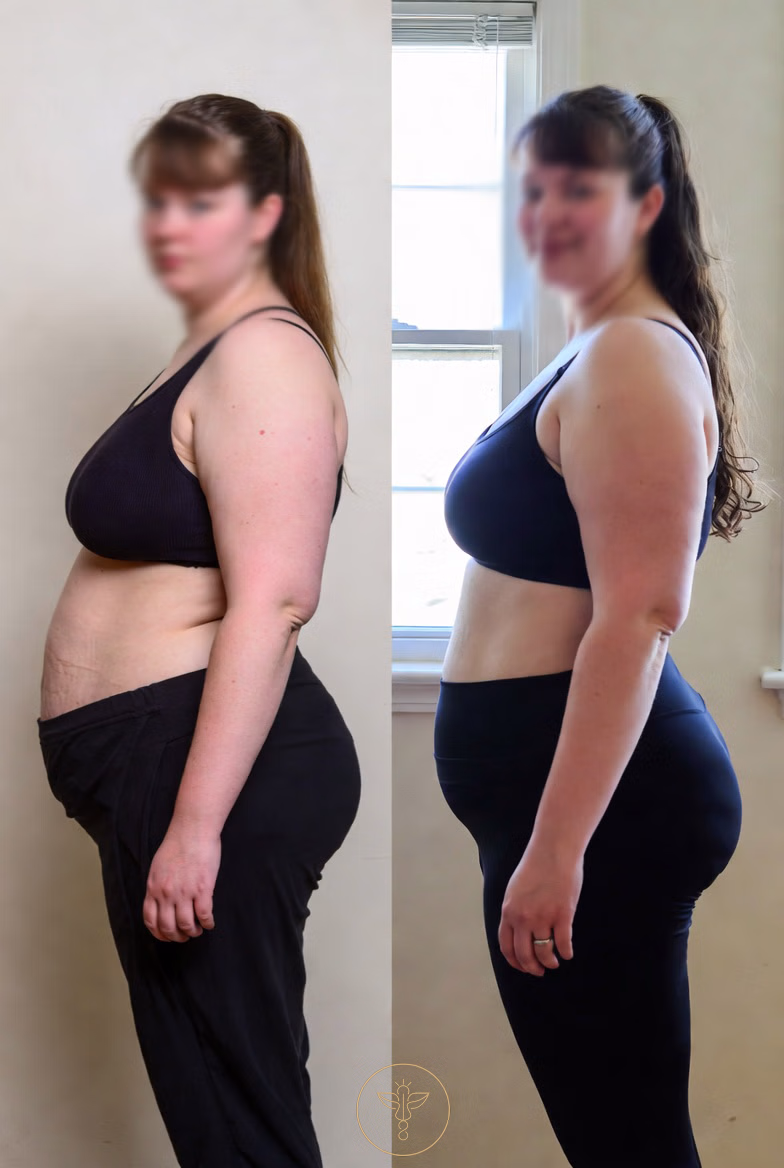 glp-1 weight loss female patient 3 before and after image - bodyloom wellness frisco